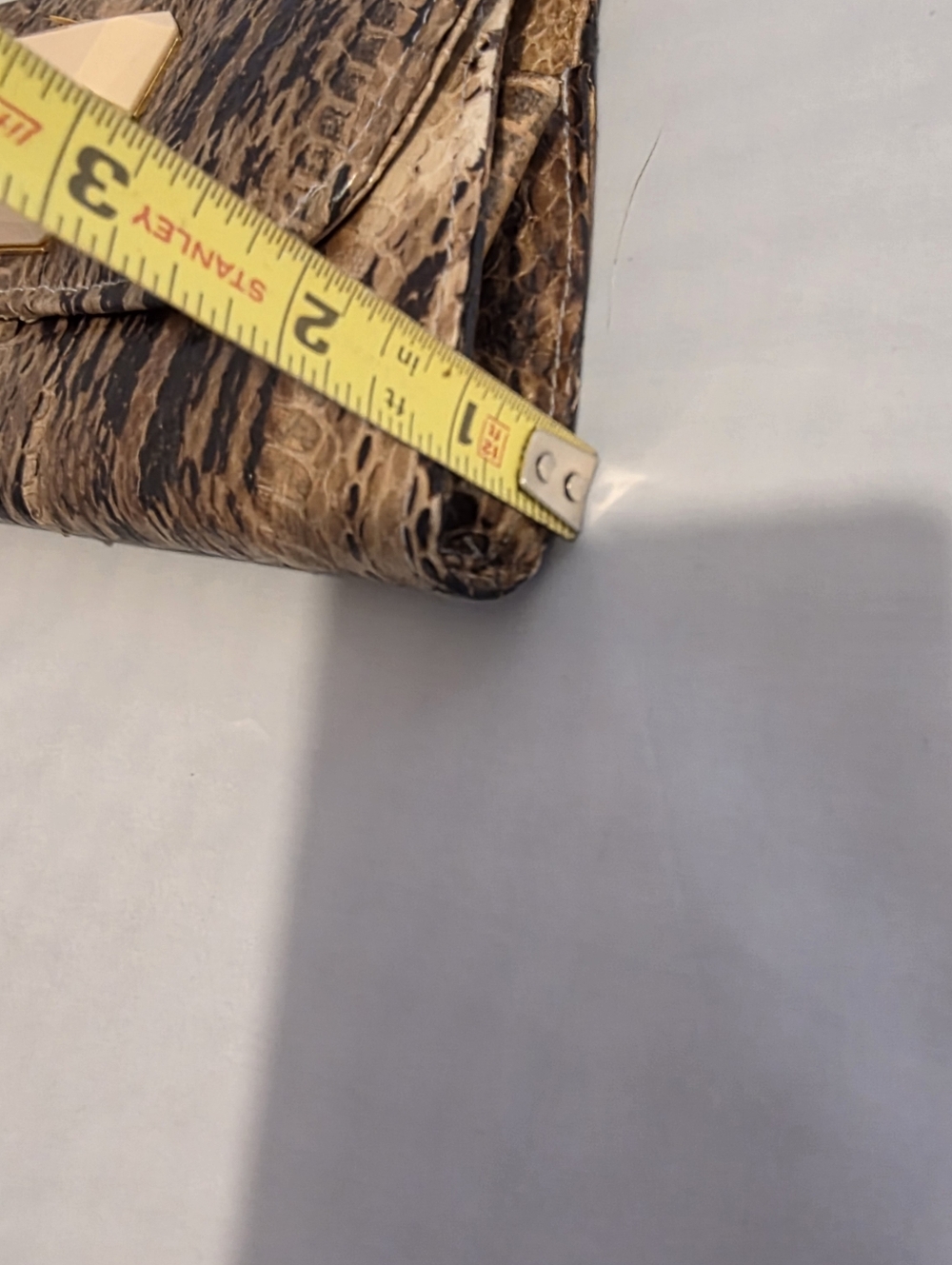 Natural Python Snakeskin Clutch, Vinyage - Picture 6 of 12